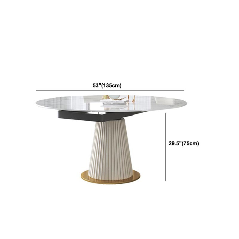 Glam Dining Set Stone 1/4/6/7 Pieces Dining Gold Furniture for Home