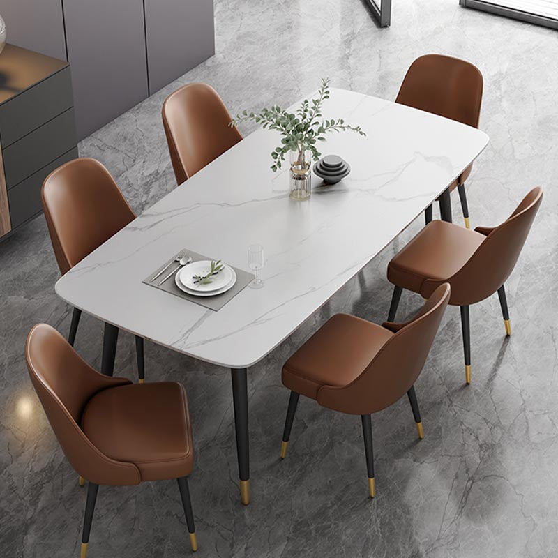 Modern Rectangle 1/2/5/7 Pieces Dining Set Stone Top Legs Indoor Dinette Set