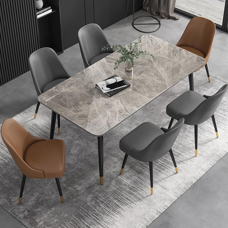 Modern Rectangle 1/2/5/7 Pieces Dining Set Stone Top Legs Indoor Dinette Set