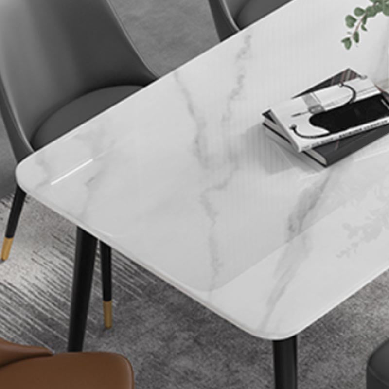 Modern Rectangle 1/2/5/7 Pieces Dining Set Stone Top Legs Indoor Dinette Set