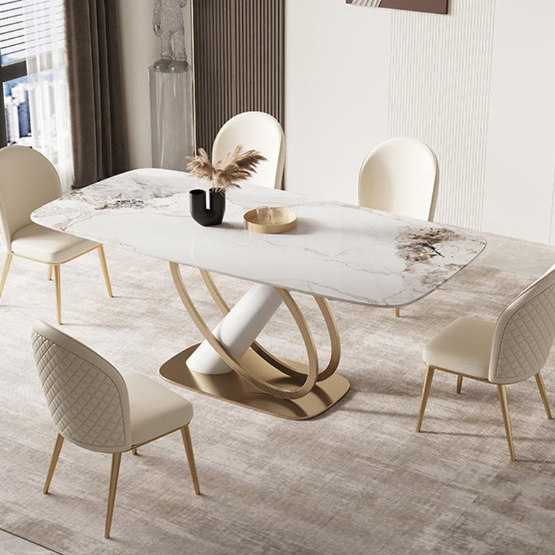 Glam Dining Furniture Set 1/4/5/6/7 Pcs Sintered Stone Dining Table and Chairs