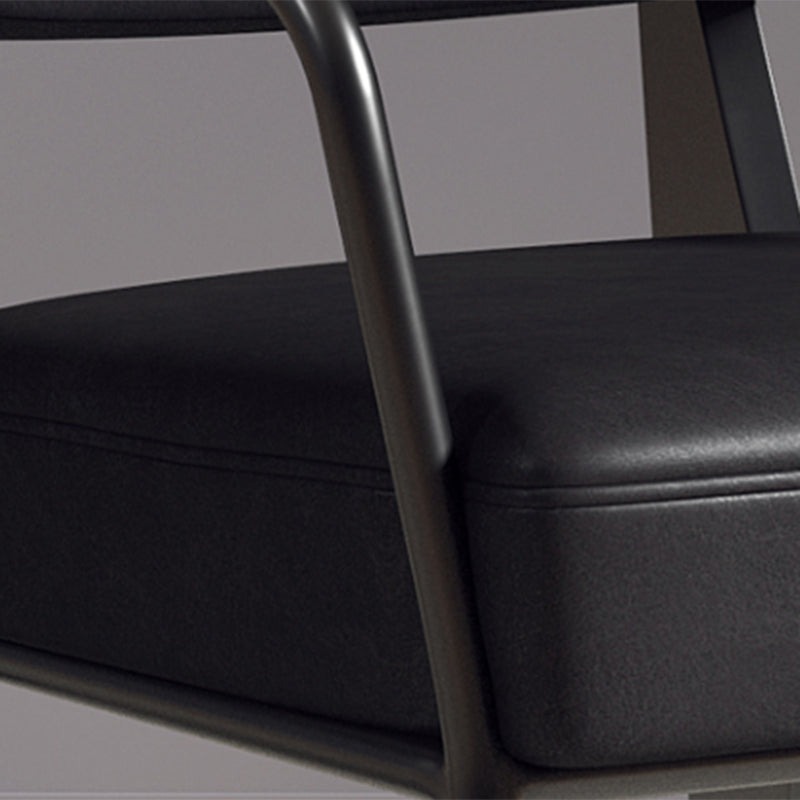 Industrial Style 24.4" Wide Faux Leather Fixed Back Armless Chair