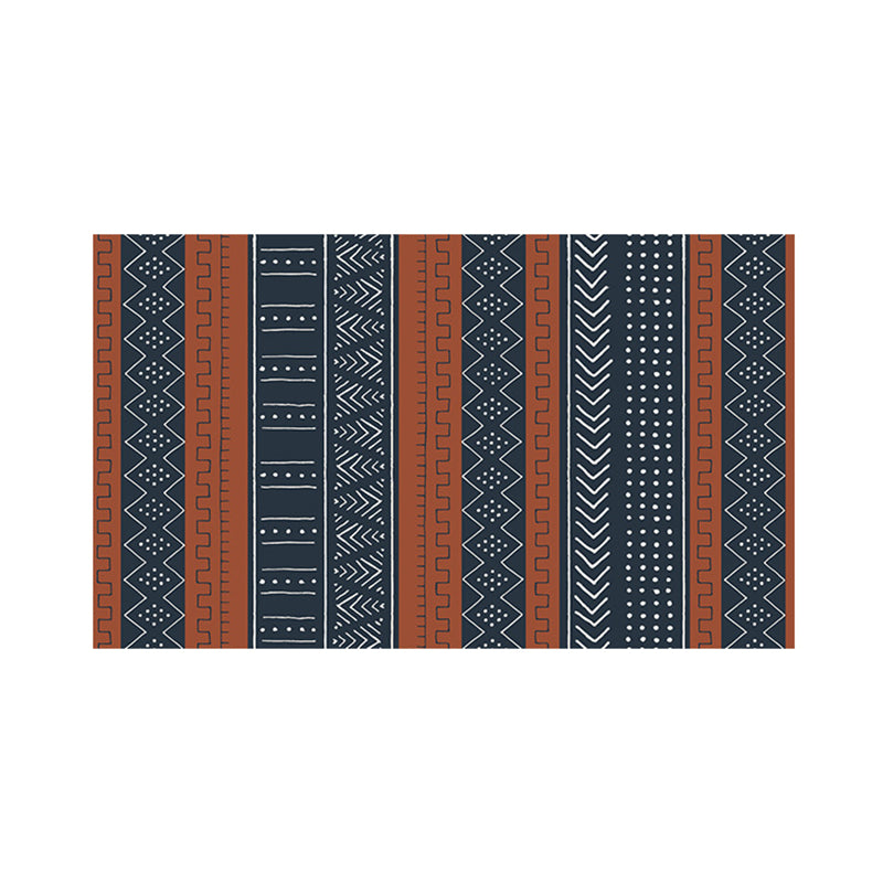 Dark Orange Morocco Rug Polyester Pattern Rug Stain Resistant Rug for Home Decor