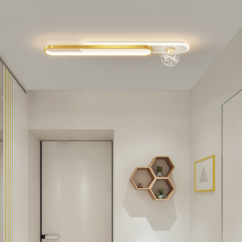 Modern Luxury LED Ceiling Light Globe Glass Flush Mount with Acrylic Shade