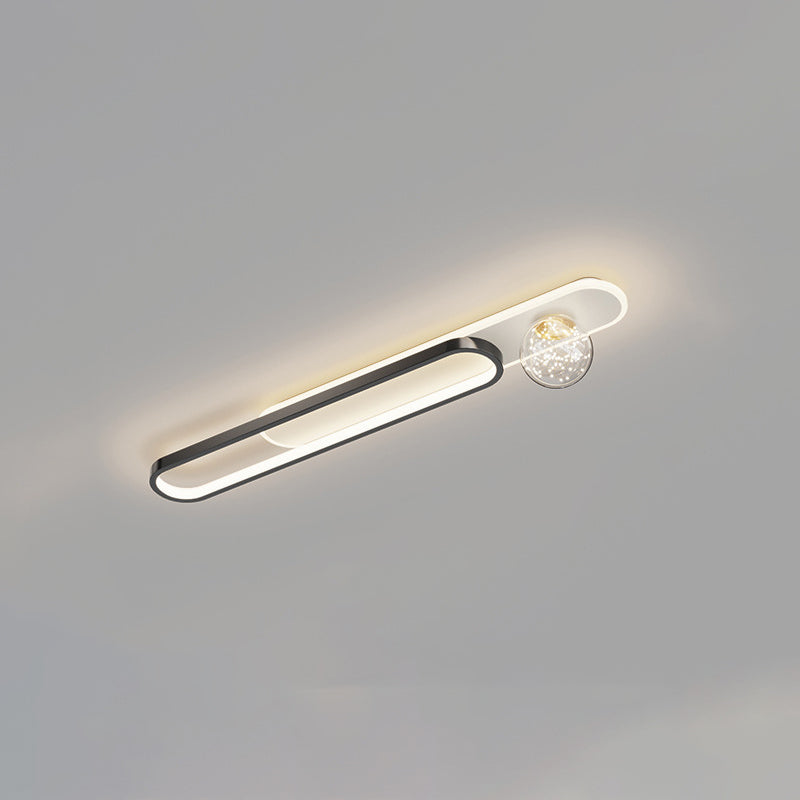 Modern Luxury LED Ceiling Light Globe Glass Flush Mount with Acrylic Shade