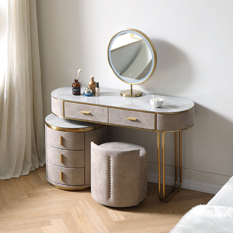 Wooden and Slate Makeup Vanity Desk Table Glam Makeup Vanity Desk