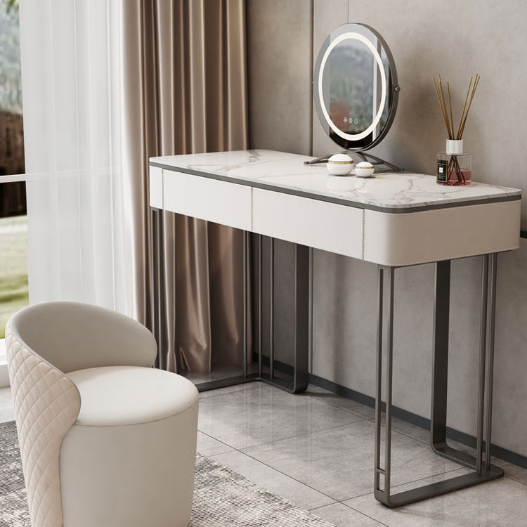 Modern Double Drawers Vanity Dressing Table Slate Makeup Vanity Set