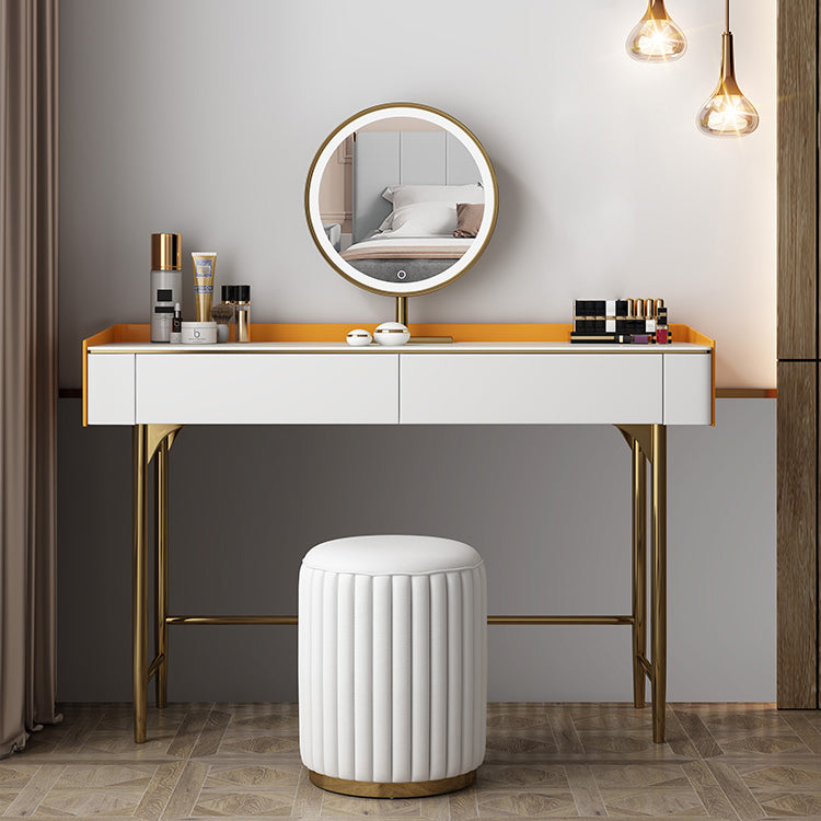 Stone Top Vanity Table Set Metal Vanity Make Up Table/Stool Set