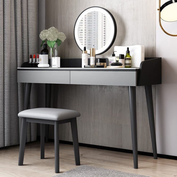 Contemporary Engineered Wood Vanity 37.8" H Vanity Set with Stool