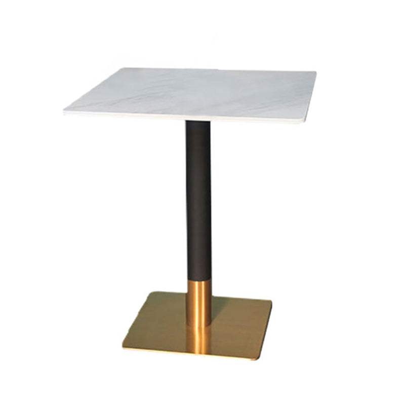 Sintered Stone Top Dining Table Industrial Kitchen Table with Metal Base in Black