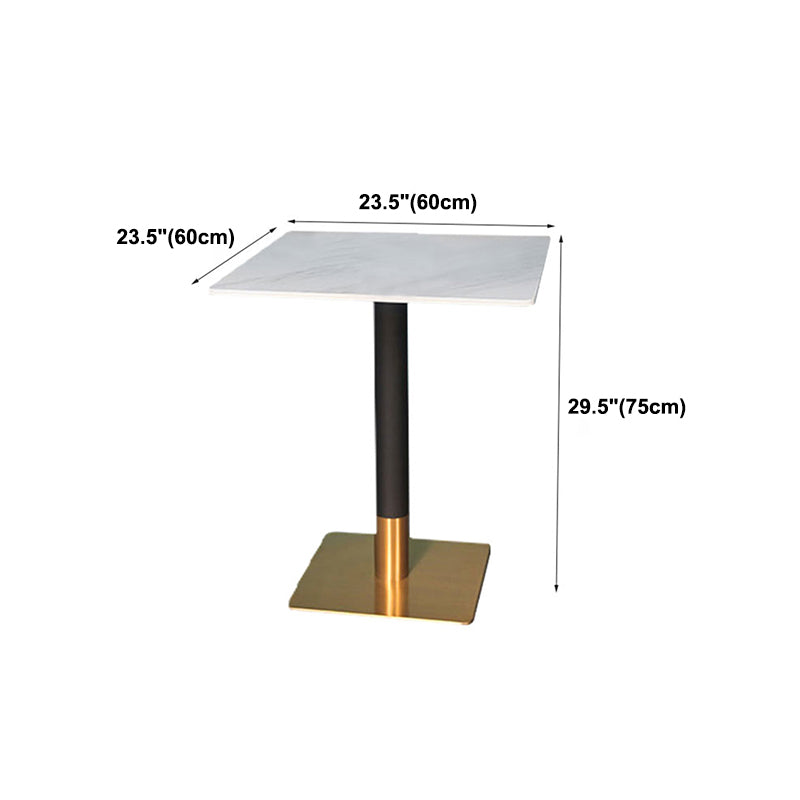 Sintered Stone Top Dining Table Industrial Kitchen Table with Metal Base in Black