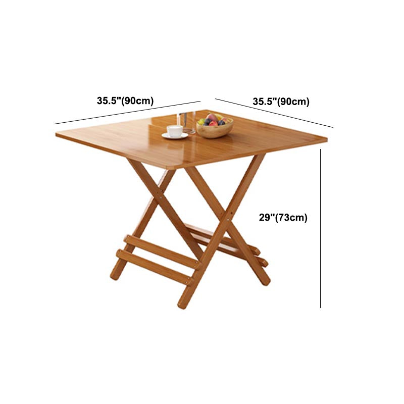 Modern Bamboo Pedestal Dining Table Natural Folding Table for Restaurant