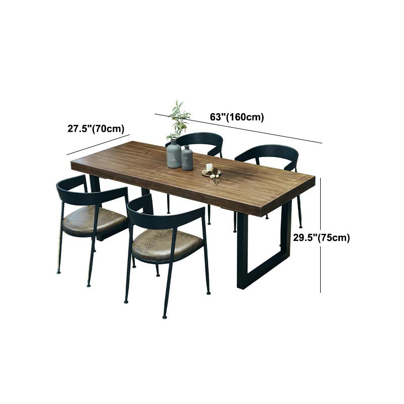 Industrial Style Wood Top Dining Table Metal Sled Base Dining Table without Chair