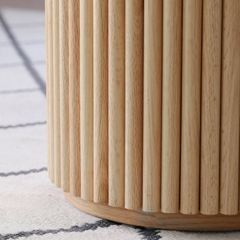Modern Natural Pedestal Dining Table Round Solid Wood Dining Site Table
