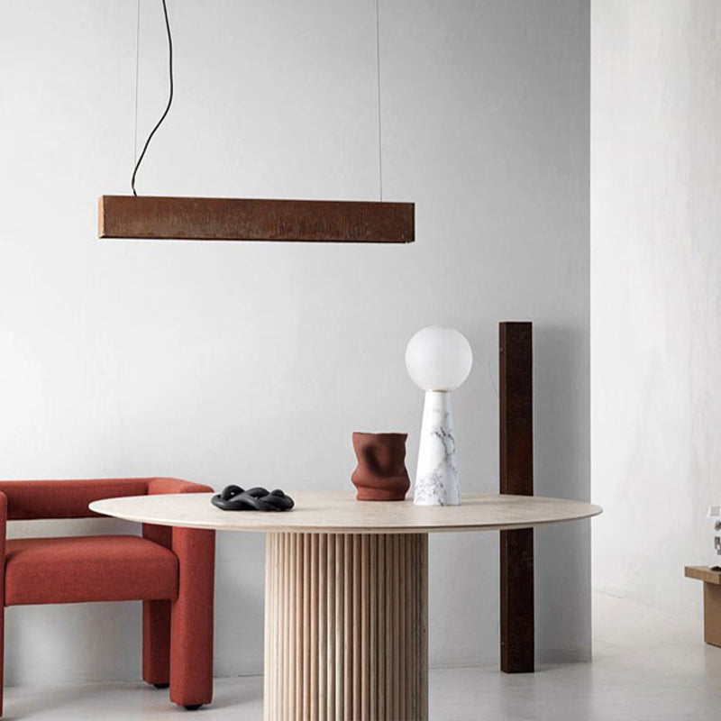 Modern Natural Pedestal Dining Table Round Solid Wood Dining Site Table