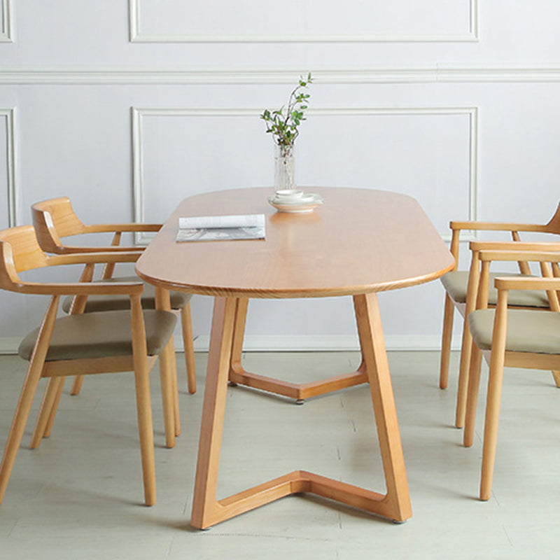 Simplicity Oval Top Restaurant Table Solid Wood Dining Table for Dining Room