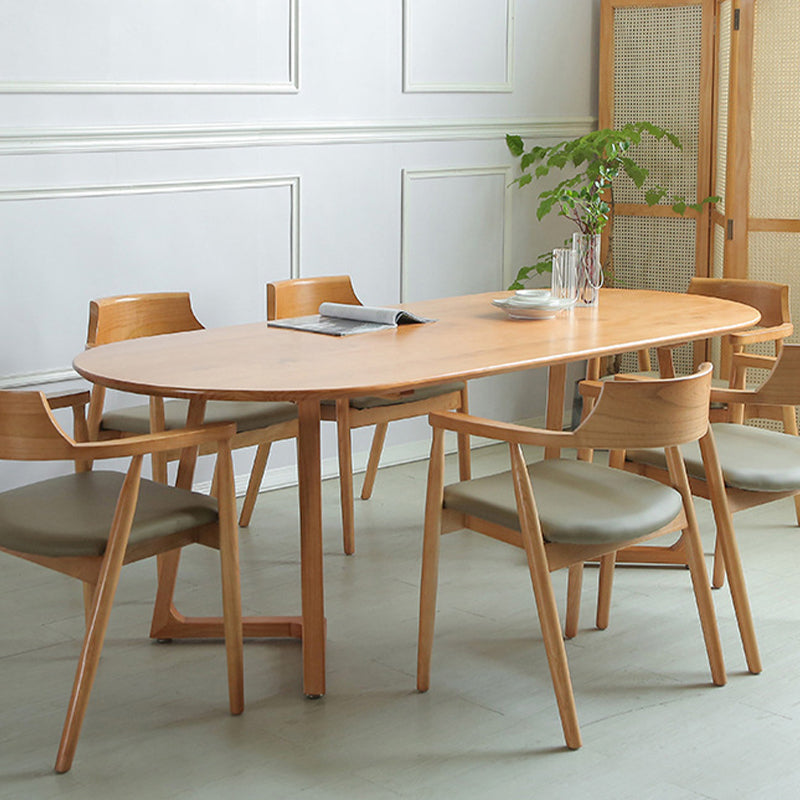 Simplicity Oval Top Restaurant Table Solid Wood Dining Table for Dining Room