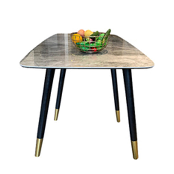 Modern Style Gray Dining Table Sintered Stone Rectangle Table for Home