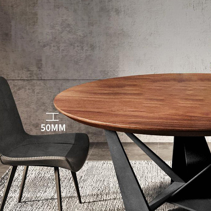 Contemporary Dining Table Round Solid Wood Dinner Table for Home Kitchen Dinner