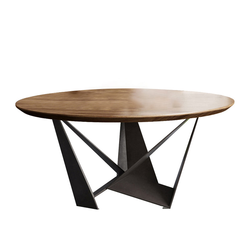 Contemporary Dining Table Round Solid Wood Dinner Table for Home Kitchen Dinner
