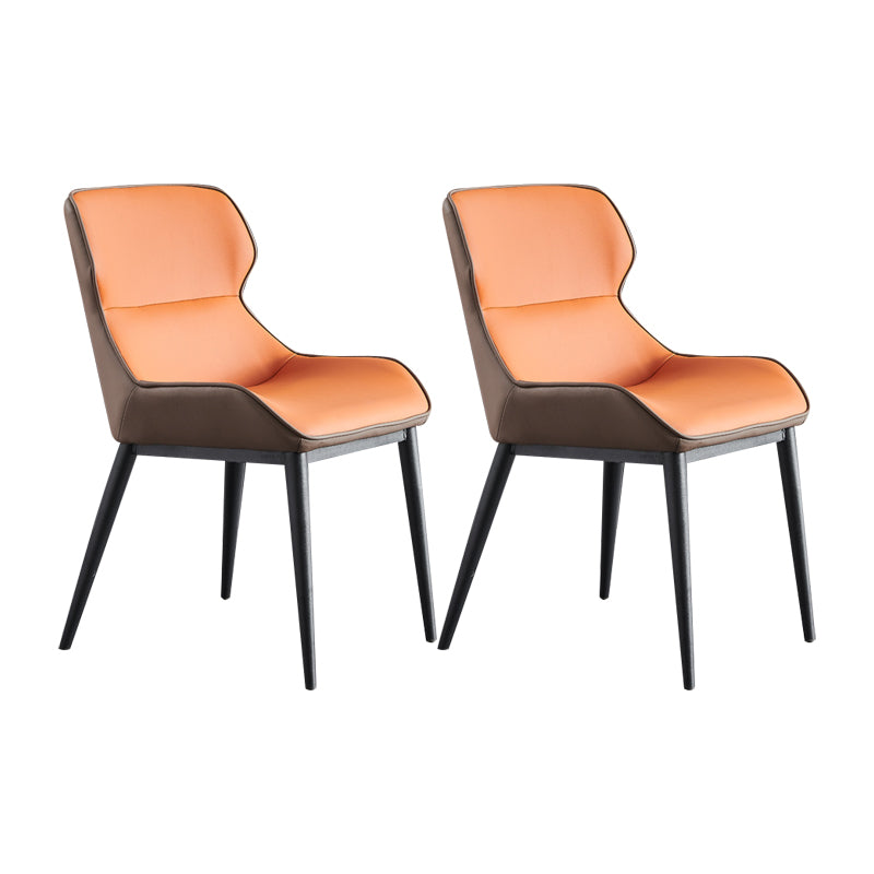 Industrial Design Wingback Parsons Chairs Leather Dining Side Chair