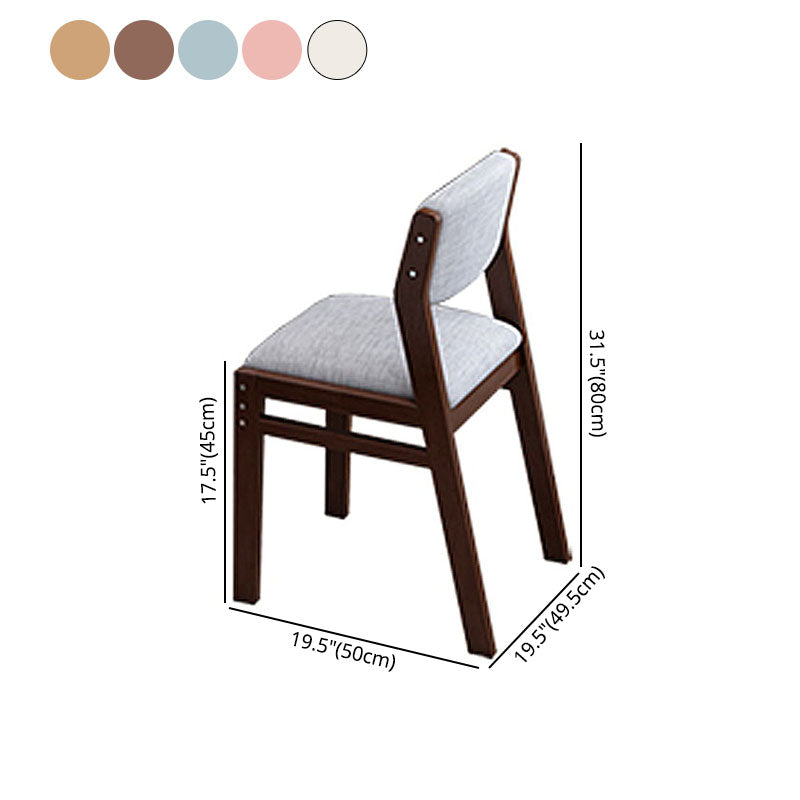Contemporary Dining Chair Open Back Dining Armless Side Chairs with Wooden Legs
