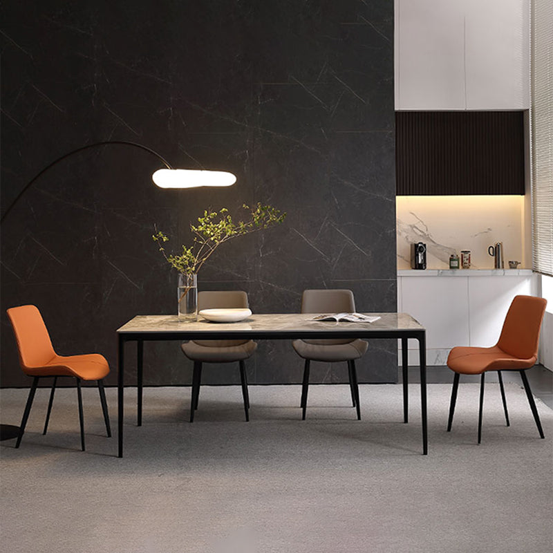 Modern Style Dining Chair Dining Armless Side Chair with Metal Legs for Kitchen