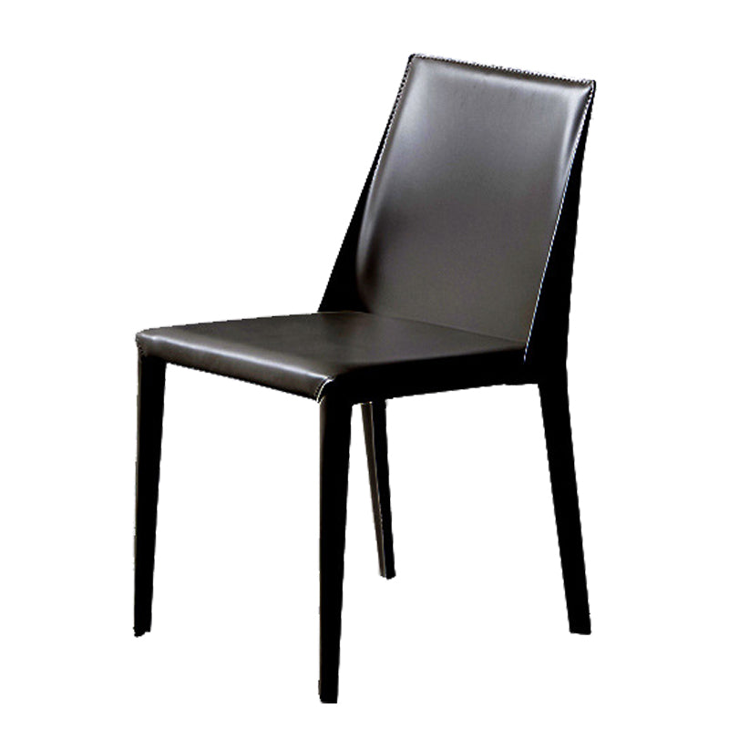 Designer Style Solid Back Chair Home Leather Matte Finish Dining Chair