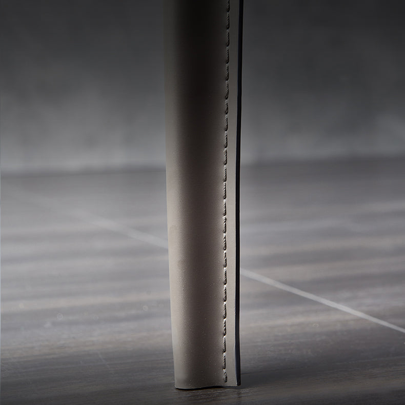 Designer Style Solid Back Chair Home Leather Matte Finish Dining Chair