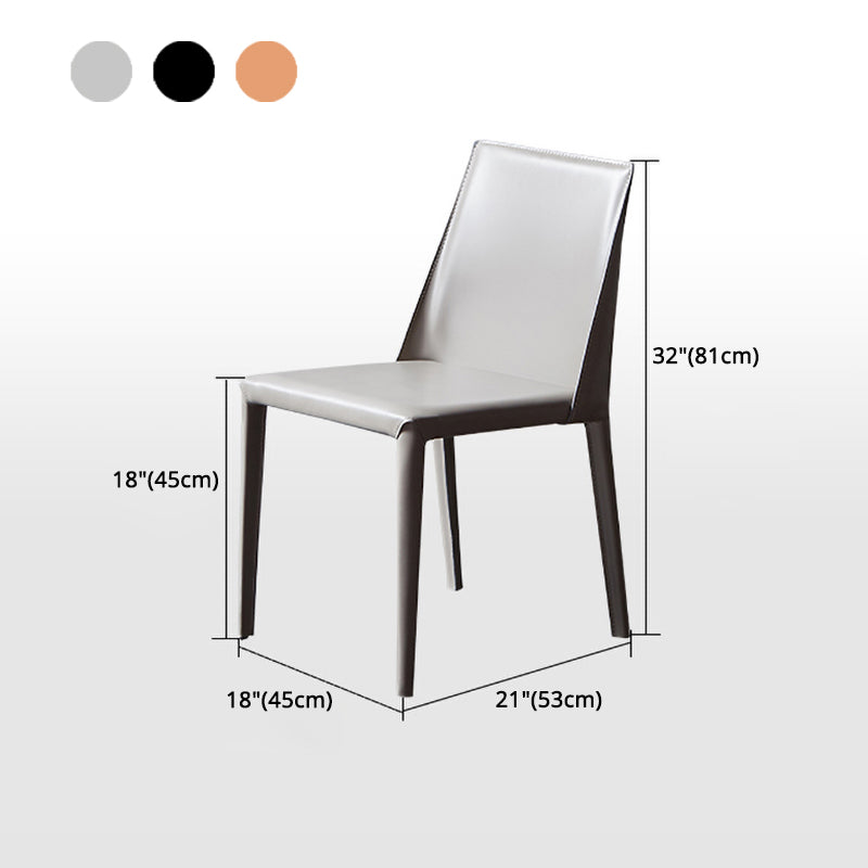 Designer Style Solid Back Chair Home Leather Matte Finish Dining Chair