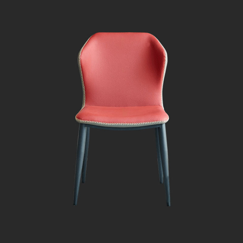 Industrial Design Wingback Armless Chairs Faux Leather Dining Chairs