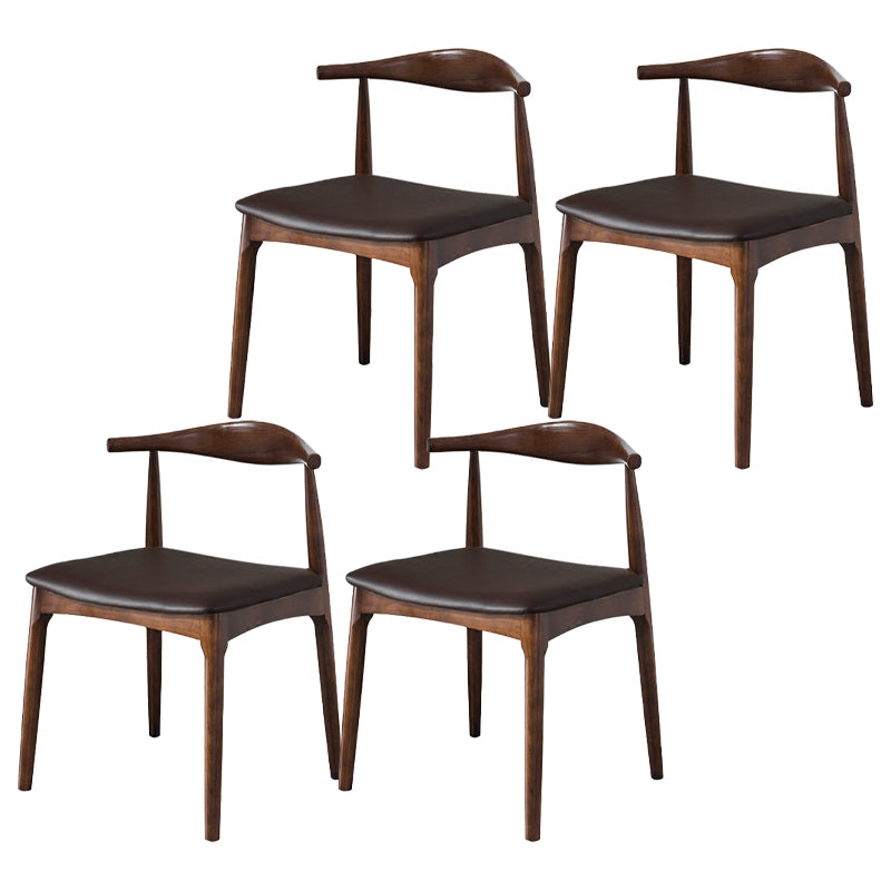 Modern Style Open Back Chair Dining Armless Side Chair with Wooden Legs