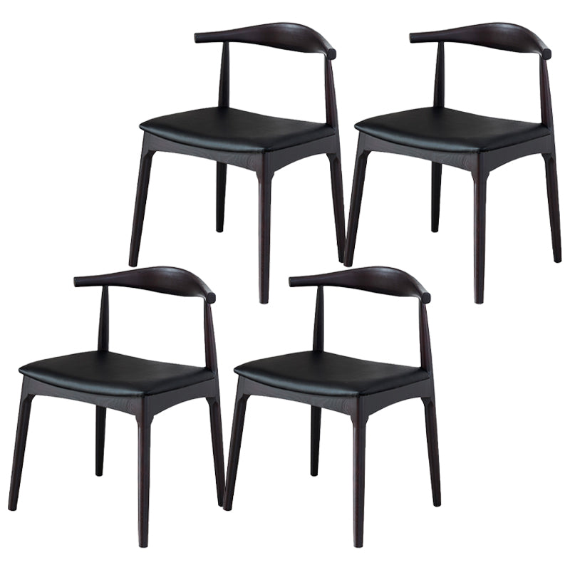 Modern Style Open Back Chair Dining Armless Side Chair with Wooden Legs