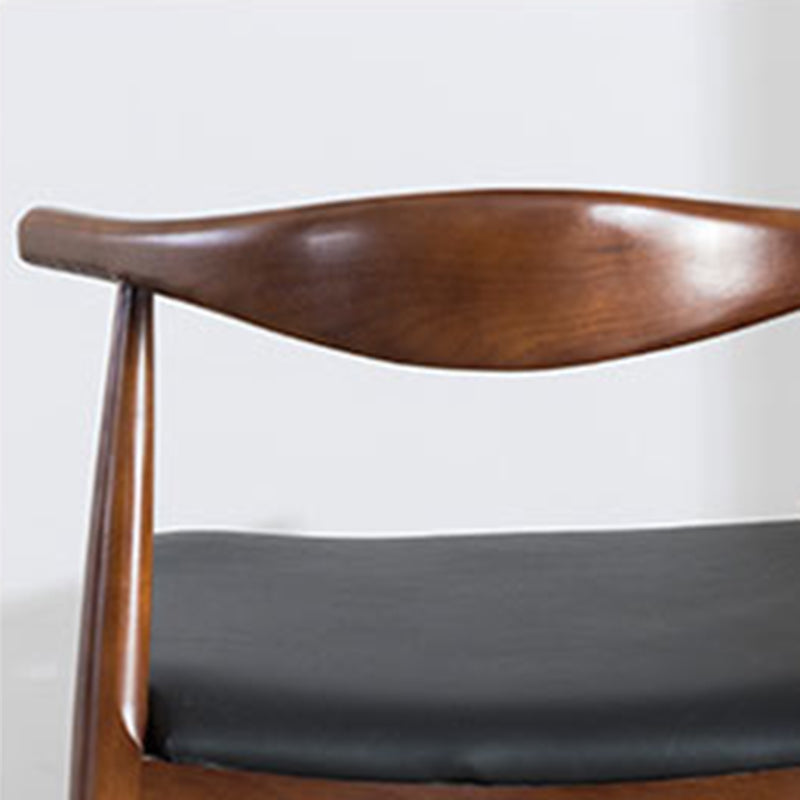 Modern Style Open Back Chair Dining Armless Side Chair with Wooden Legs