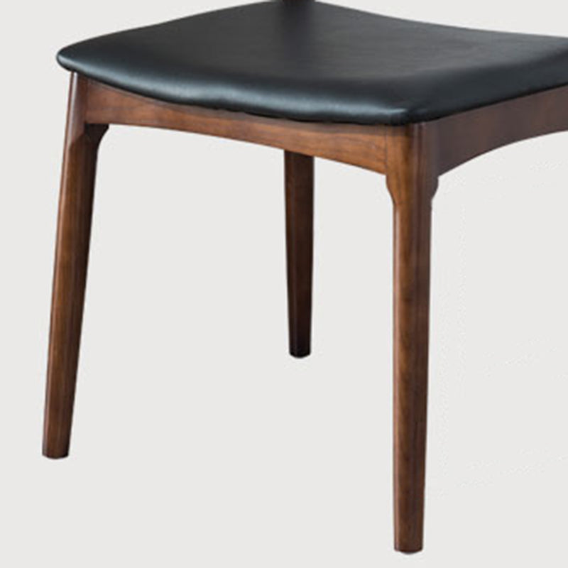 Modern Style Open Back Chair Dining Armless Side Chair with Wooden Legs