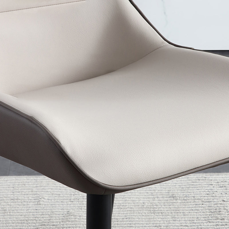 Industrial Faux Leather Dining Chairs Wingback Arm Side Chair for Kitchen