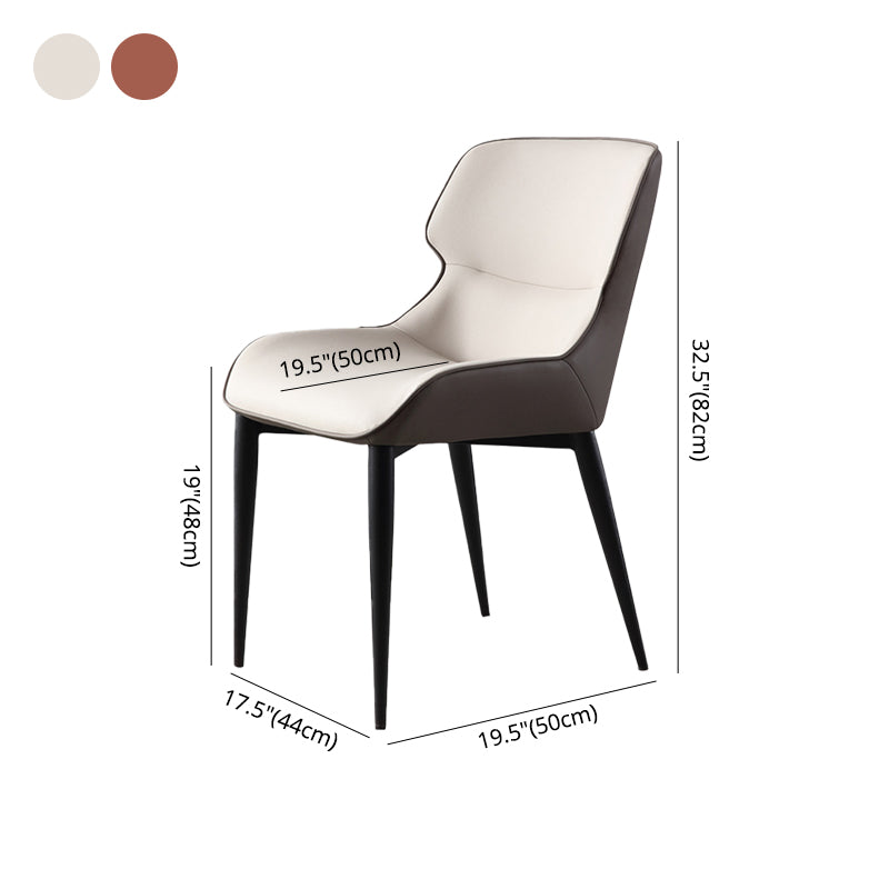 Industrial Faux Leather Dining Chairs Wingback Arm Side Chair for Kitchen