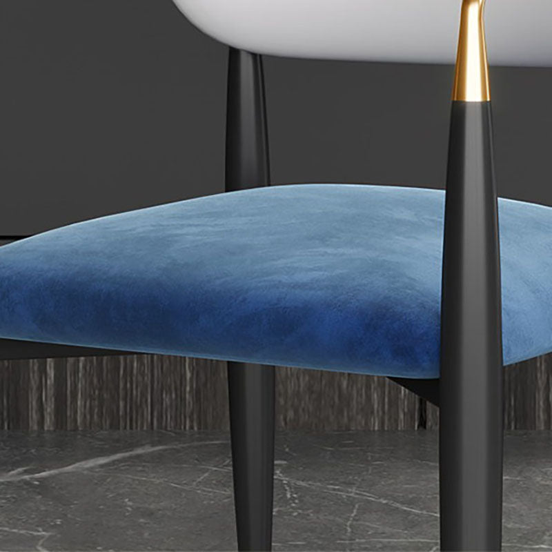 Contemporary Dining Chairs Arm Open Back Chairs with Metal Legs