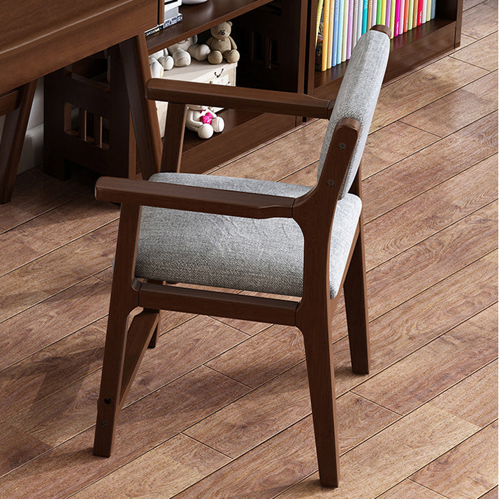 Modern Dining Chairs Open Back Dining Arm Side Chair with Wooden Legs