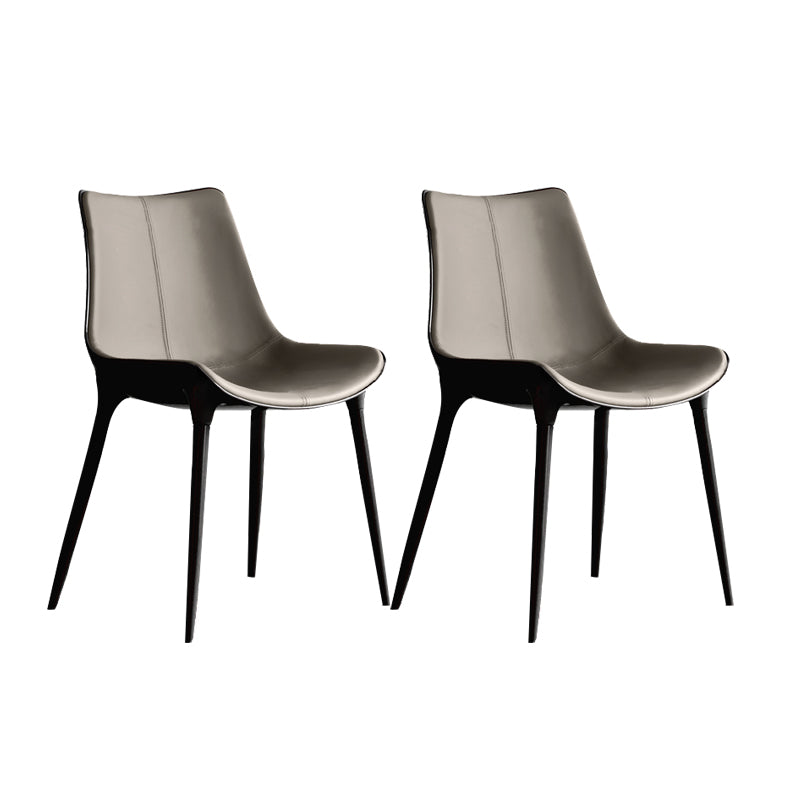 Contemporary Metal Dining Armless Chair Upholstered Dining Side Chair for Restaurant Use