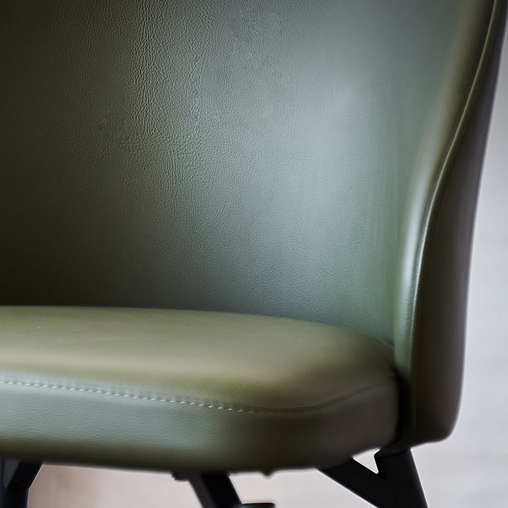 Solid Back Armless Chair Industrial Design PU Leather Dining Chairs