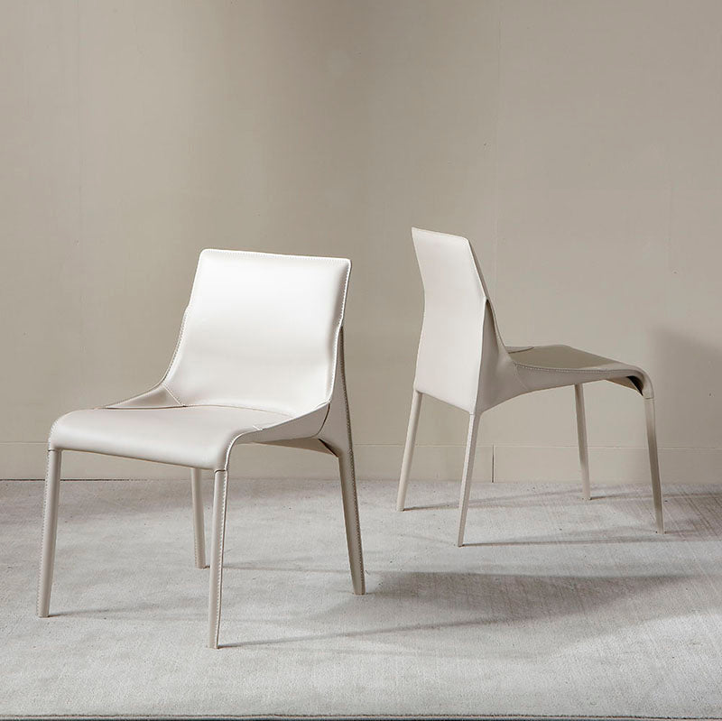 Contemporary Leather Dining Armless Chair Metal Dining Chair for Restaurant Use
