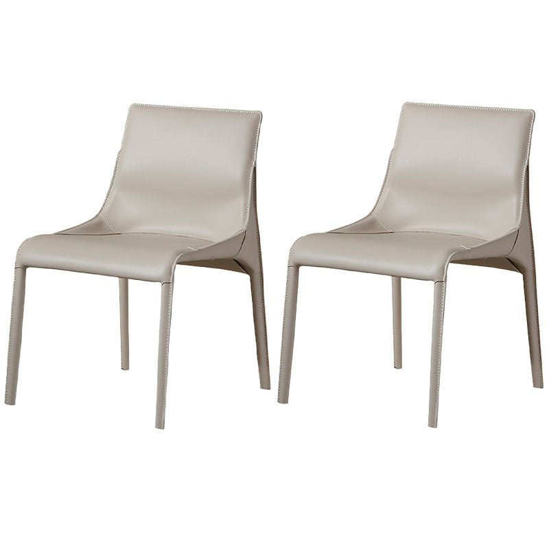 Contemporary Leather Dining Armless Chair Metal Dining Chair for Restaurant Use