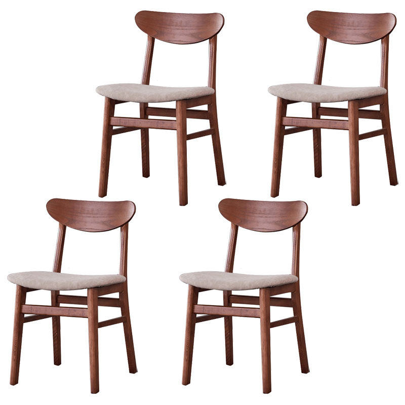 Contemporary Restaurant Wood Side Chair Matte Finish Open Back Dining Chair