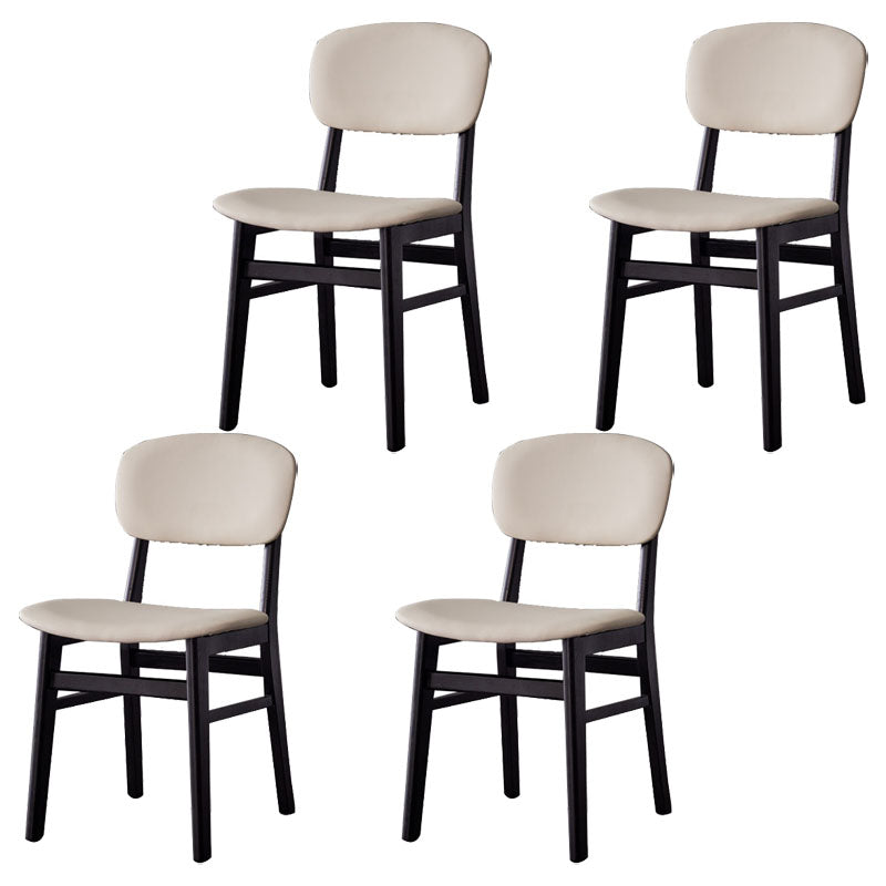 Contemporary Restaurant Wood Side Chair Matte Finish Open Back Dining Chair