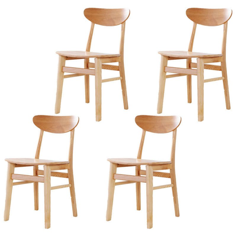 Contemporary Restaurant Wood Side Chair Matte Finish Open Back Dining Chair