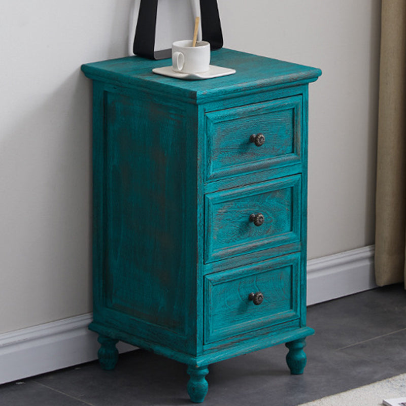 Solid Wood Accent Chest with Drawers 13.77" Wide Chest with Bun Feet