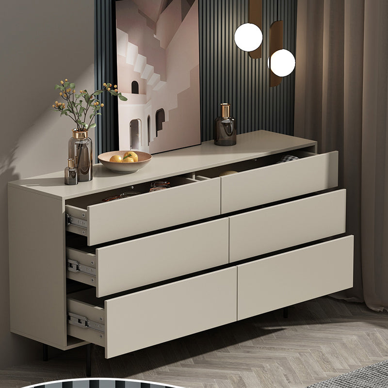 13.77" Wide Modern Accent Chest with 6 Drawers and 4 Straight Black Legs