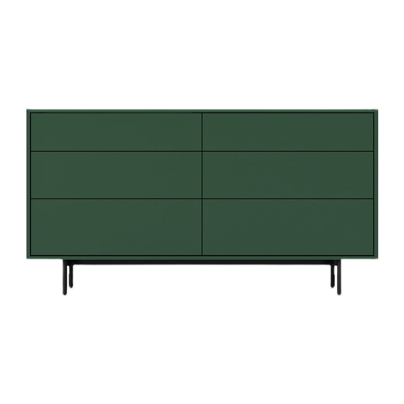 13.77" Wide Modern Accent Chest with 6 Drawers and 4 Straight Black Legs