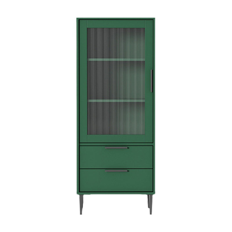 Wooden Accent Cabinet with Glass Door and 2 - Drawer 11.81" Wide Side Cabinet